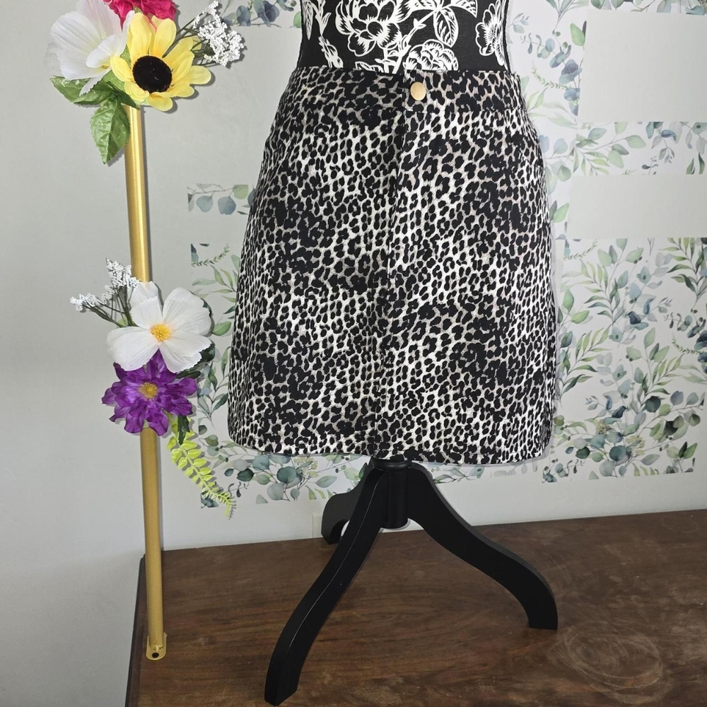 KORI America cheetah print mini skirt (S)